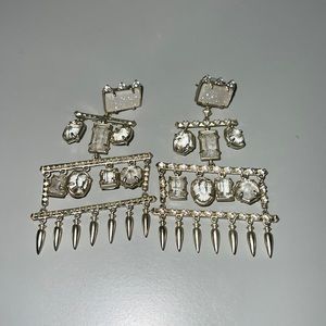 Kendra Scott gold and iridescent earrings